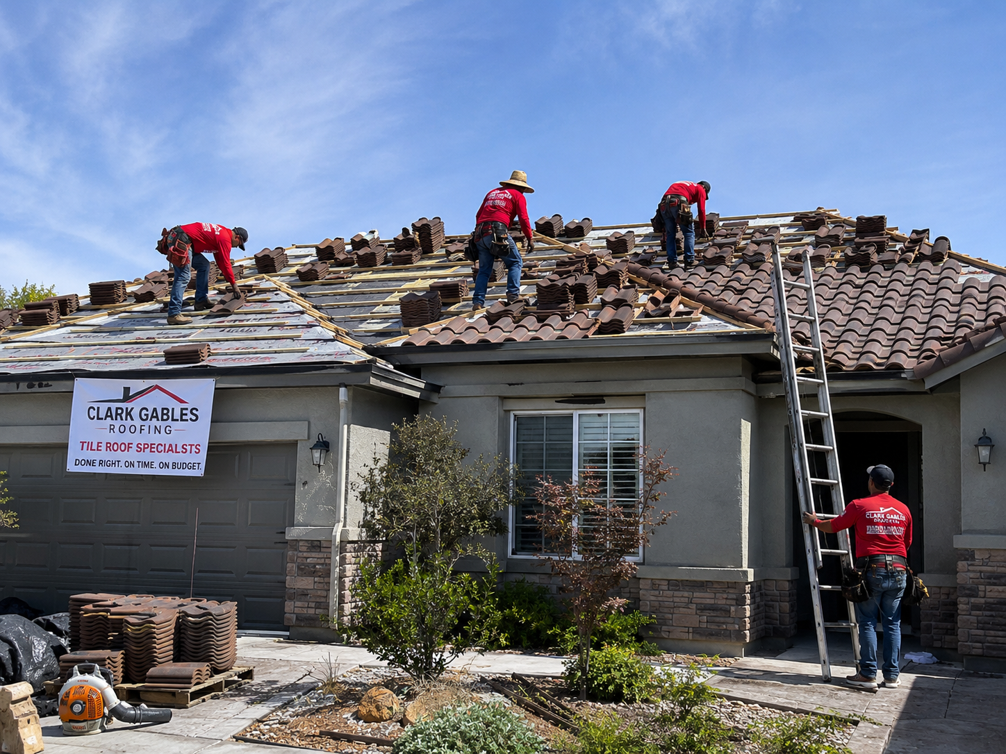 Tile roof installation
