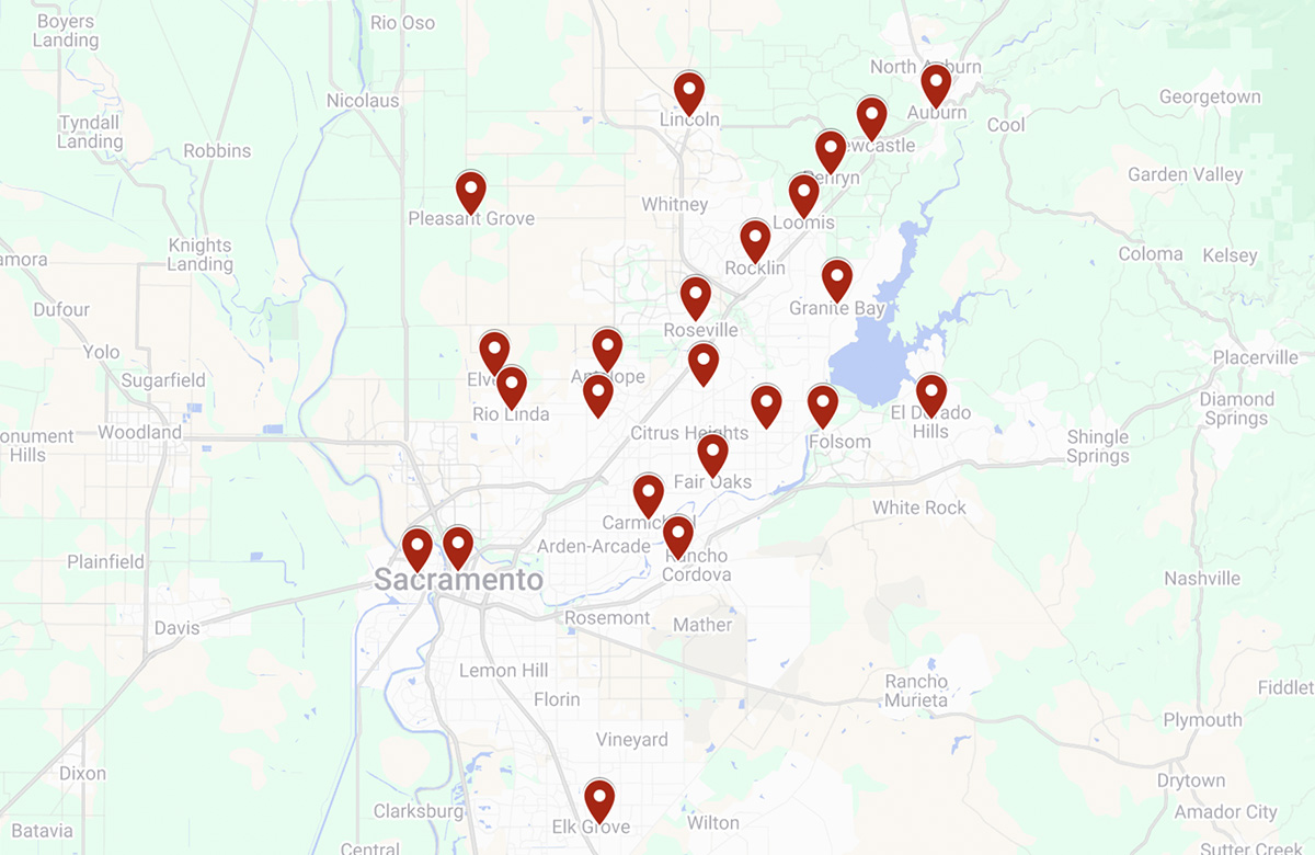 Clark's Gables Roofing Service Area Map